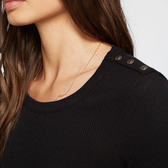 Chaser Brand Black Cozy Rib Shirttail Tee - Picture 2 of 4